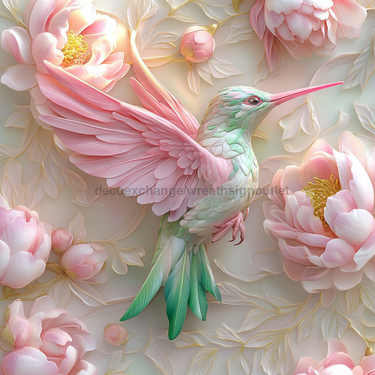 Hummingbird Sign, DCO-13223, Sign For Wreath, 10x10